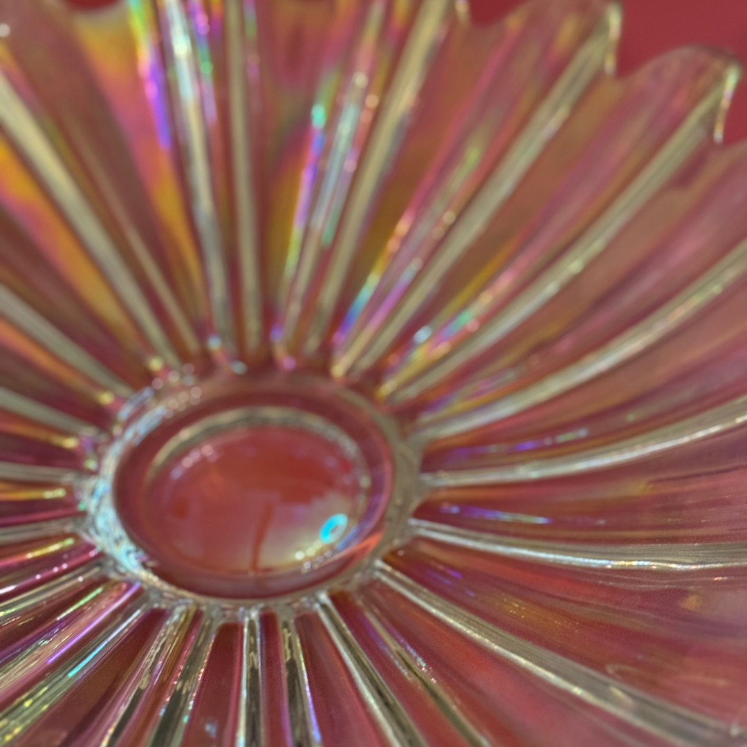 Starburst - Vintage Iridescent Carnival Glass Dish